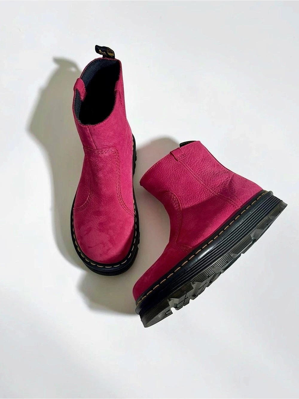Dr. Martens Zebzag Rigger Fuchsia Pink Boots W10 M9